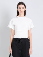 Proenza Schouler Front cropped on Model  Image of Hilma Top in Eco Cotton in Jersey in White