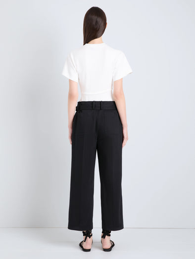 Proenza Schouler Back cropped on Model  Image of Hilma Top in Eco Cotton in Jersey in White