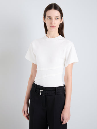 Proenza Schouler Detail on Model  Image of Hilma Top in Eco Cotton in Jersey in White
