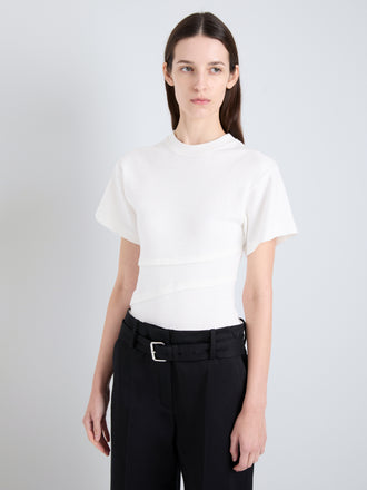 Proenza Schouler Detail on Model  Image of Hilma Top in Eco Cotton in Jersey in White