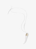 Proenza Schouler flat lay image of Horn Pendant Necklace in white/gold
