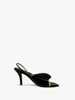 Proenza Schouler Still Life Image of New Square Fold Sandals in Black/Quartz Combo 