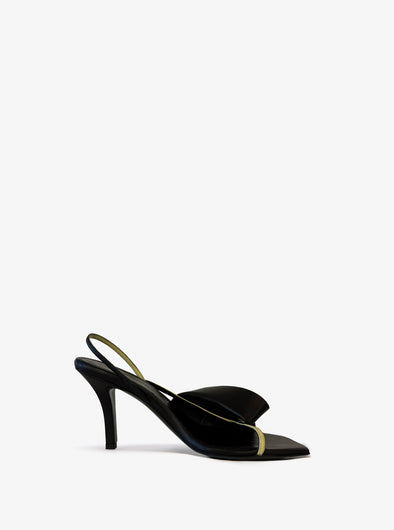 Proenza Schouler Still Life Image of New Square Fold Sandals in Black/Quartz Combo 