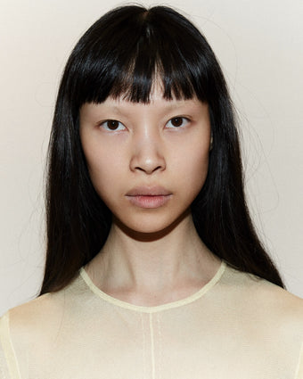 4x5 cropped portrait of model Diane Chiu for FW24 Runway 