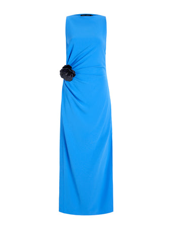 Proenza Schouler Still Life image of Indria Dress In Matte Double Crepe in New Blue