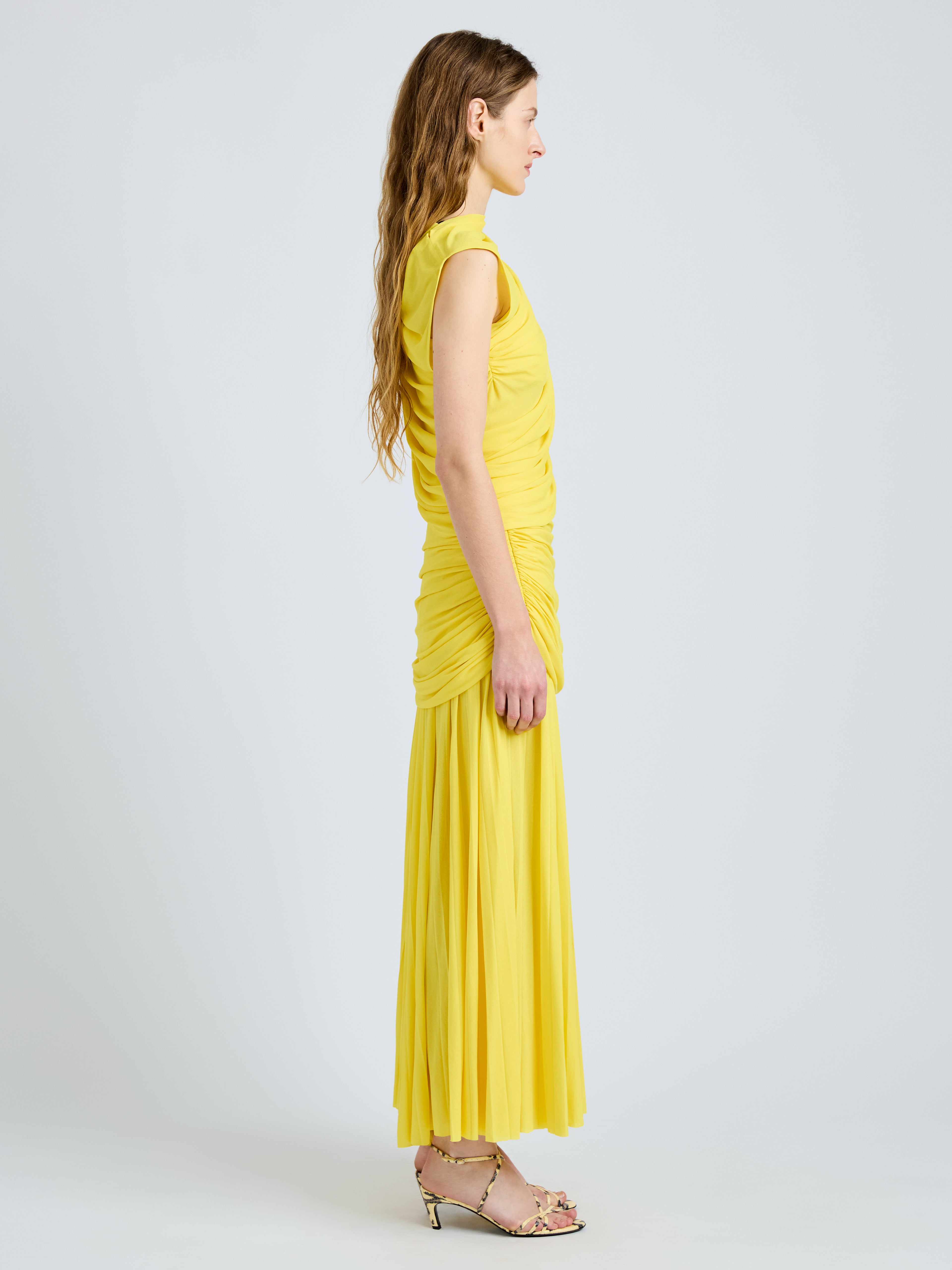 Proenza Schouler Irma Dress in Gauzy Jersey - Yellow | Proenza
