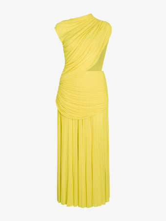 Proenza Schouler Still Life image of Irma Dress in Gauzy Jersey in Yellow