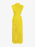 Proenza Schouler Still life image of model wearing Irma Dress in Gauzy Jersey in Yellow