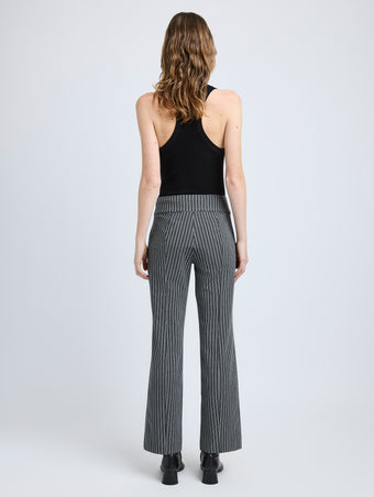 Proenza Schouler back image of model wearing Isadora Pant in Stretch Tailoring in BLACK/WHITE CHECK