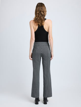 Proenza Schouler back image of model wearing Isadora Pant in Stretch Tailoring in BLACK/WHITE CHECK