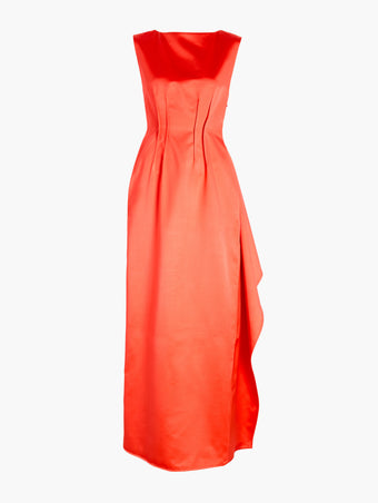 Proenza Schouler Still Lie Image of Isoria Dress in Solid Satin in Orange