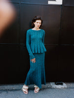 Proenza Schouler Campaign Image of Joelle Top in Looped Mohair in Blue
