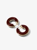 Proenza Schouler flat image of Mini Hoop Earrings in brown