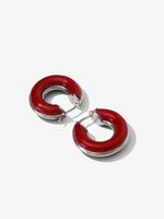 Proenza Schouler Flat lay image of mini hoop earrings in red