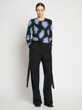 Proenza Schouler front image of model wearing Feather Dot Print T-Shirt in periwinkle