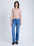 Proenza Schouler Front image of model wearing Jeanne Sweater In Eco Cashmere in pale pink