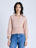 Proenza Schouler Front cropped image of model wearing Jeanne Sweater In Eco Cashmere in pale pink