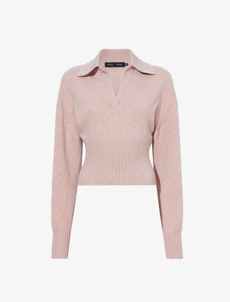 Proenza Schouler Still life image of Jeanne Sweater In Eco Cashmere in pale pink