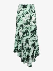 Proenza Schouler Still Life image of Joelle Skirt in Printed Silk Viscose in Dark Green Multi