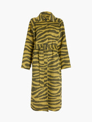 Proenza Schouler Still Life image of Juliette Coat in Zebra Jacquard in Hemp Black