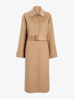 Proenza Schouler Flat image of  Juliette Coat in Brushed Wool in CAMEL