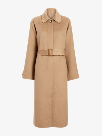 Proenza Schouler Flat image of  Juliette Coat in Brushed Wool in CAMEL