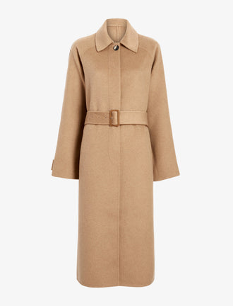 Proenza Schouler Flat image of  Juliette Coat in Brushed Wool in CAMEL