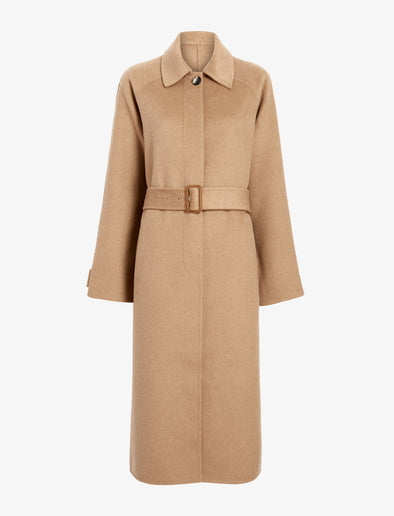 Proenza Schouler Flat image of  Juliette Coat in Brushed Wool in CAMEL