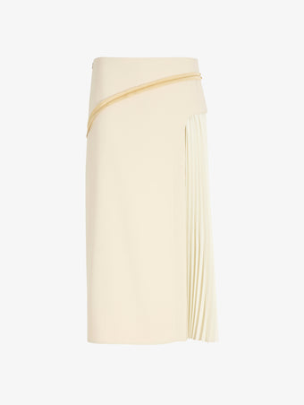 Proenza Schouler Still Life image of Justine Skirt in Bonded Wool Satin in Off White/Tahini