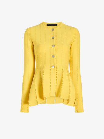 Proenza Schouler Still Life Image of KAIA JACKET IN VISCOSE SILK POINTELLE in Chrome Yellow