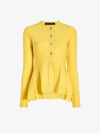 Proenza Schouler Still Life Image of KAIA JACKET IN VISCOSE SILK POINTELLE in Chrome Yellow