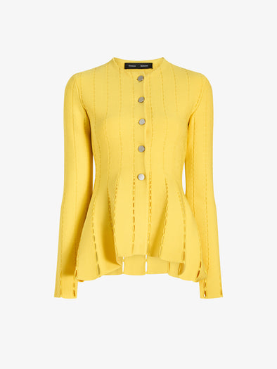 Proenza Schouler Still Life Image of KAIA JACKET IN VISCOSE SILK POINTELLE in Chrome Yellow
