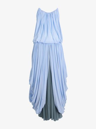 Proenza Schouler Still Life Image of LUCIENNE DRESS IN STRETCH GEORGETTE in Light Blue Multi