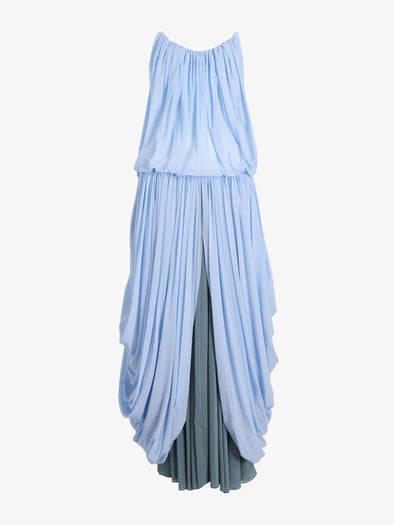 Proenza Schouler Still Life Image of LUCIENNE DRESS IN STRETCH GEORGETTE in Light Blue Multi