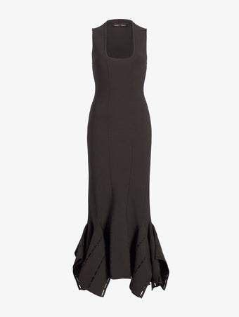 Proenza Schouler Still Life Image of LUCINDA DRESS IN VISCOSE SILK POINTELLE in Anthracite