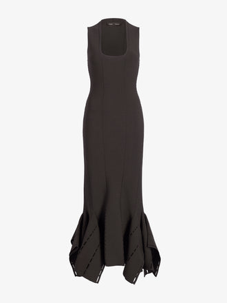 Proenza Schouler Still Life Image of LUCINDA DRESS IN VISCOSE SILK POINTELLE in Anthracite