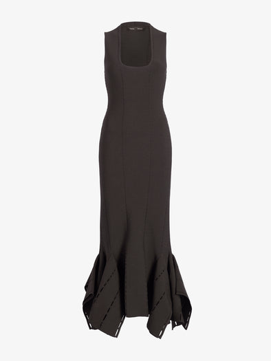 Proenza Schouler Still Life Image of LUCINDA DRESS IN VISCOSE SILK POINTELLE in Anthracite