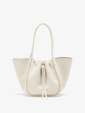 Proenza Schouler Back image of Large Ruched Tote in Soft Pebbled Calf in ecru