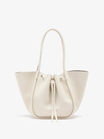 Proenza Schouler Back image of Large Ruched Tote in Soft Pebbled Calf in ecru