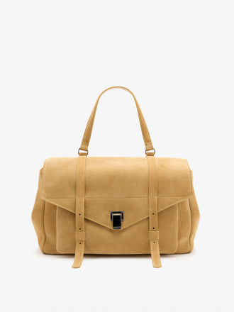 Proenza Schouler Front Still Life Image of Large PS1 Walker in Calf Suede in Hazelnut