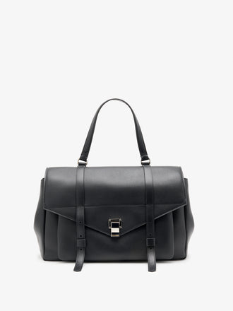 Proenza Schouler Front Still Life image of Large PS1 Walker in Smooth Calf in Black