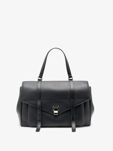 Proenza Schouler Front Still Life image of Large PS1 Walker in Smooth Calf in Black