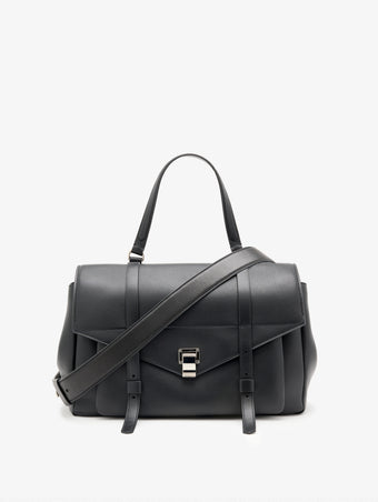 Proenza Schouler Front Still Life image of Large PS1 Walker in Smooth Calf in Black