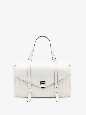 Proenza Schouler Front Still Life image of Large PS1 Walker in Smooth Calf in Optic White