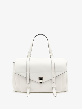 Proenza Schouler Front Still Life image of Large PS1 Walker in Smooth Calf in Optic White