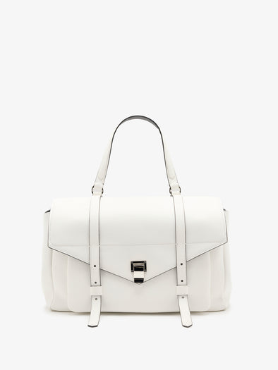 Proenza Schouler Front Still Life image of Large PS1 Walker in Smooth Calf in Optic White