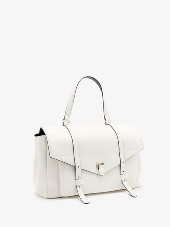 Proenza Schouler Side Still Life image of Large PS1 Walker in Smooth Calf in Optic White