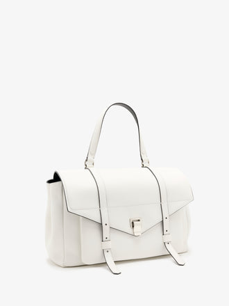 Proenza Schouler Side Still Life image of Large PS1 Walker in Smooth Calf in Optic White