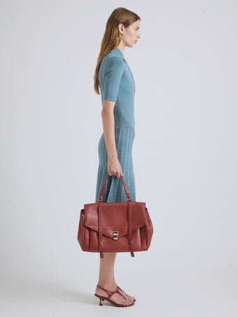 Proenza Schouler On Model Image of Large PS1 Walker in Smooth Calf in Paprika