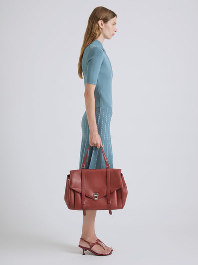 Proenza Schouler On Model Image of Large PS1 Walker in Smooth Calf in Paprika